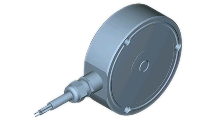 Cella di carico Siemens 7MH5113-3PD00 per compressione, carico nominale 500 kg, acciaio inox, Ø 80 mm, IP66/IP68. Installazione rapida con SIWAREX.