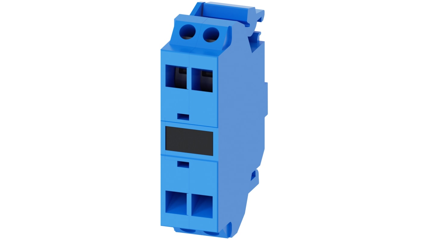 Morsettiera Siemens 3SU1400-2DA50-3AA0, blu, montaggio a pavimento, terminale a molla, resistente a polvere e oli.