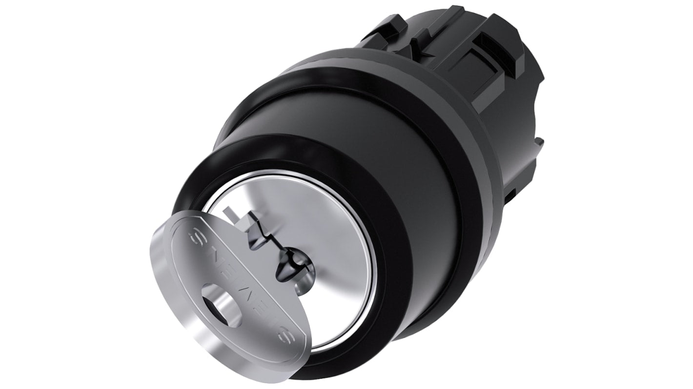 Testa selettore Siemens SIRIUS ACT 3SU1000-4BF21-0AA0, 2 posizioni, chiave Ronis, 22mm, IP66/67/69K. Ideale per ambienti industriali.