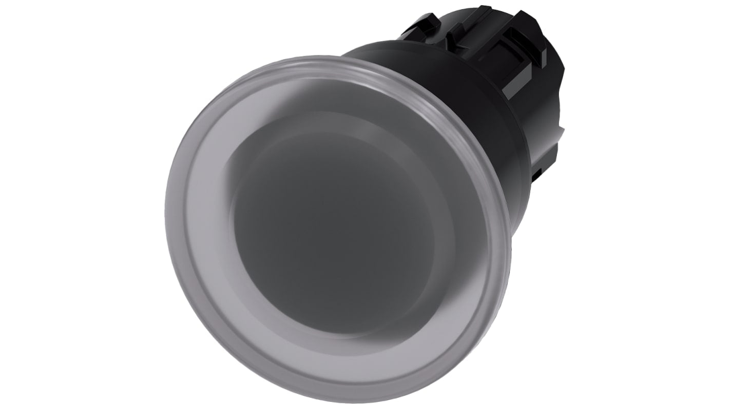 Pulsante a fungo illuminato 22mm trasparente Siemens 3SU1001-1BA70-0AA0, ideale per ambienti industriali. Alta protezione IP66/IP67/IP69K, compatibile con PROFINET.