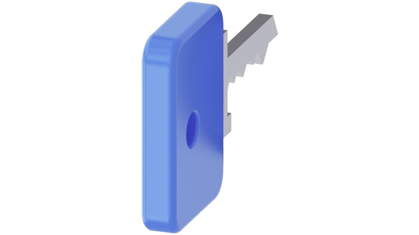 Chiave per interruttore a chiave Siemens SIRIUS ACT, realizzata in metallo e plastica, resistente a polvere e oli, installazione snap-on.