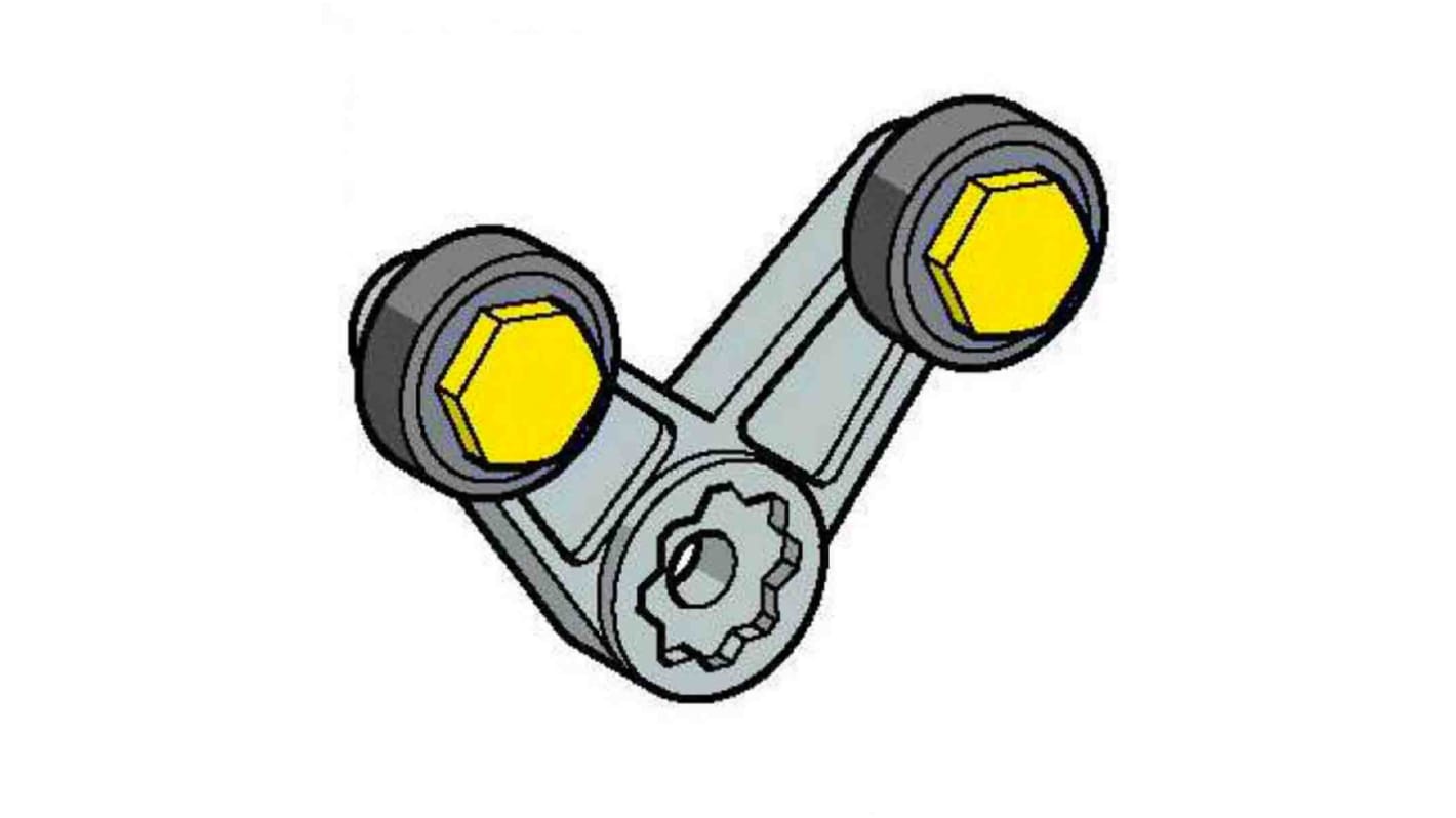 Leva interruttore di fine corsa Telemecanique Sensors ZCKY715, arm a forcella con rulli, per serie XCKJ, operante da 10 a 120 °C.