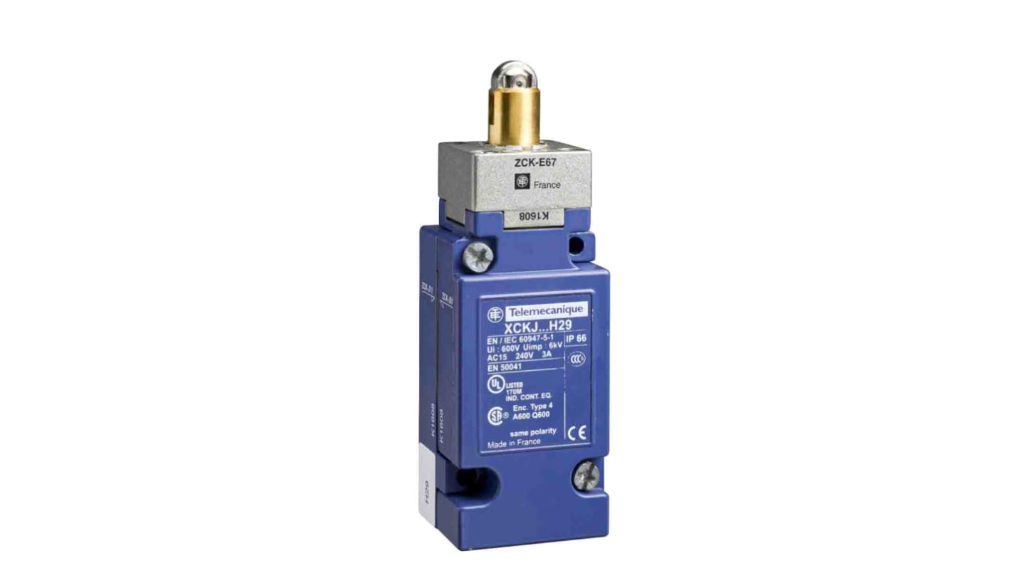 Interruttore di fine corsa Telemecanique Sensors XCKJ1524911, azione rapida, progettato per applicazioni industriali.