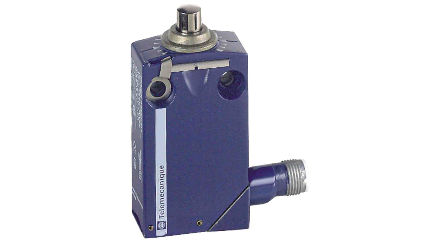 Interruttore di fine corsa Telemecanique Sensors XCMD2110C12 con stantuffo in metallo, configurazione 1NC/1NA, protezione IP66/IP67/IP68.