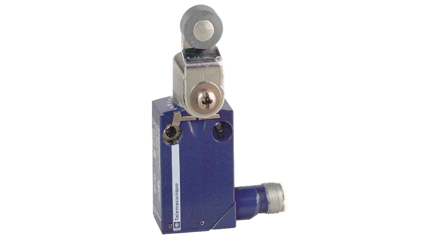 Interruttore di fine corsa a leva a rullo Telemecanique Sensors XCMD2116M12, protezione IP66/IP67/IP68, dimensioni 30mm x 32.4mm x 116mm.