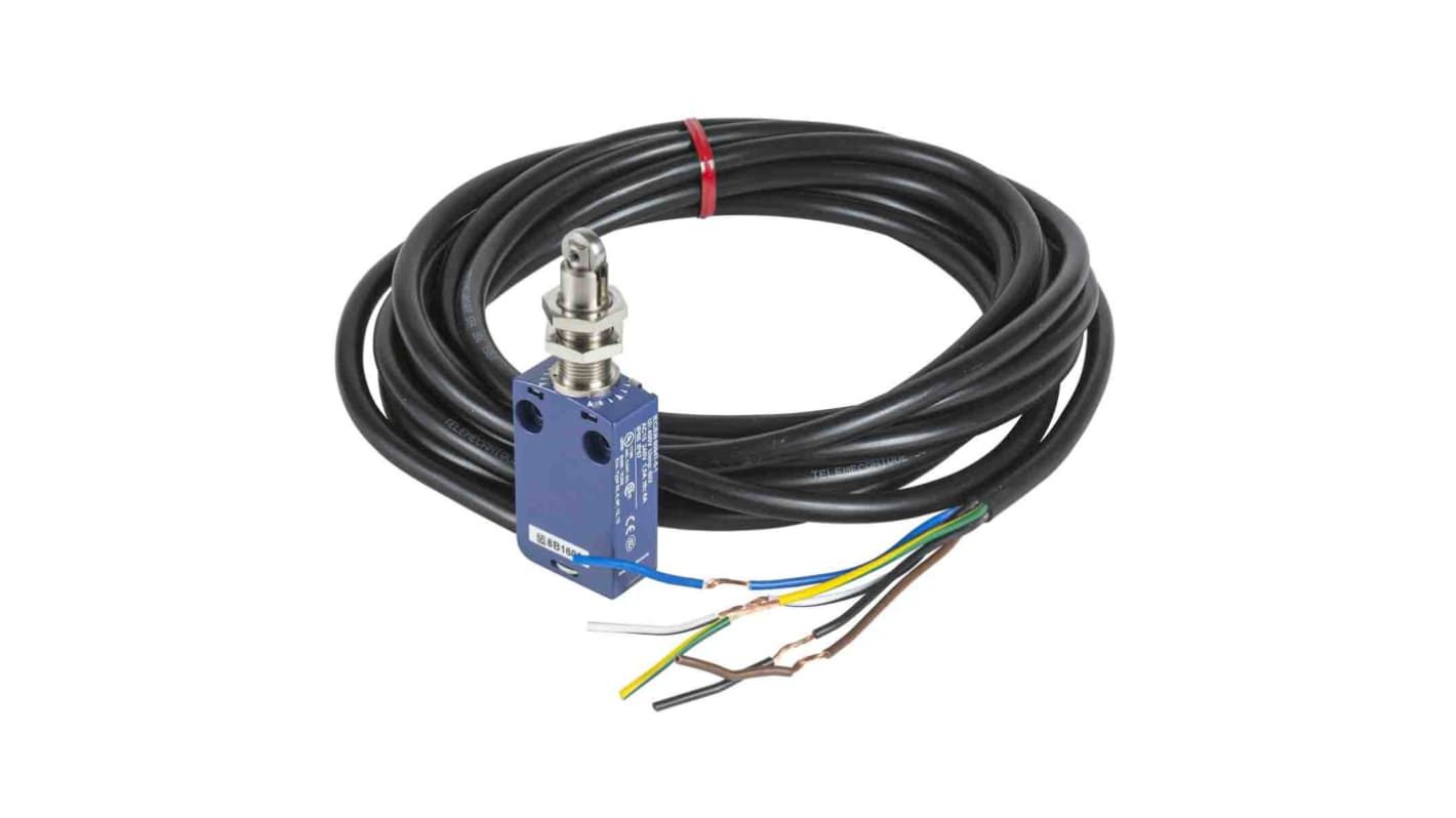 Interruttore di fine corsa a rotella Telemecanique Sensors, 1NC/1NA, IP66/IP67/IP68, montaggio a pannello, dimensioni 30mm x 88mm.