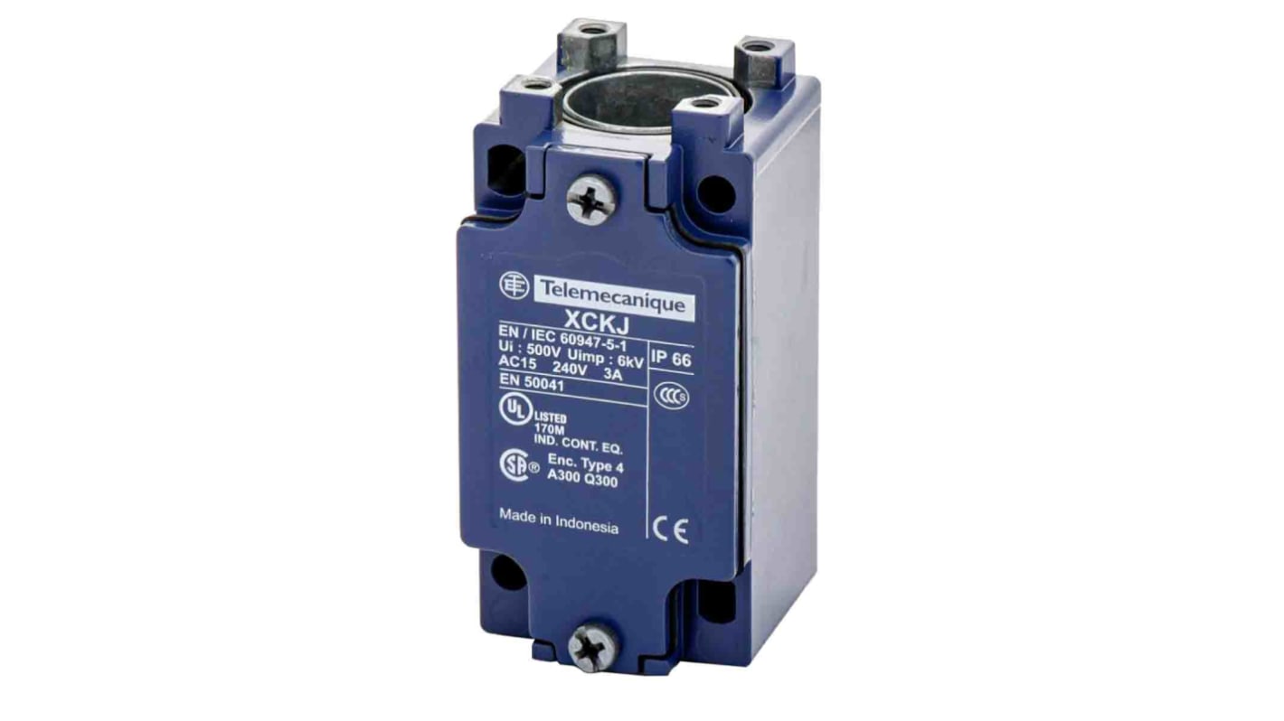 Interruttore di fine corsa Telemecanique Sensors ZCKJ15H29, corpo metallico, 1NC/1NA, IP66, dimensioni 40x44x77mm, temperatura -25°C/+70°C.