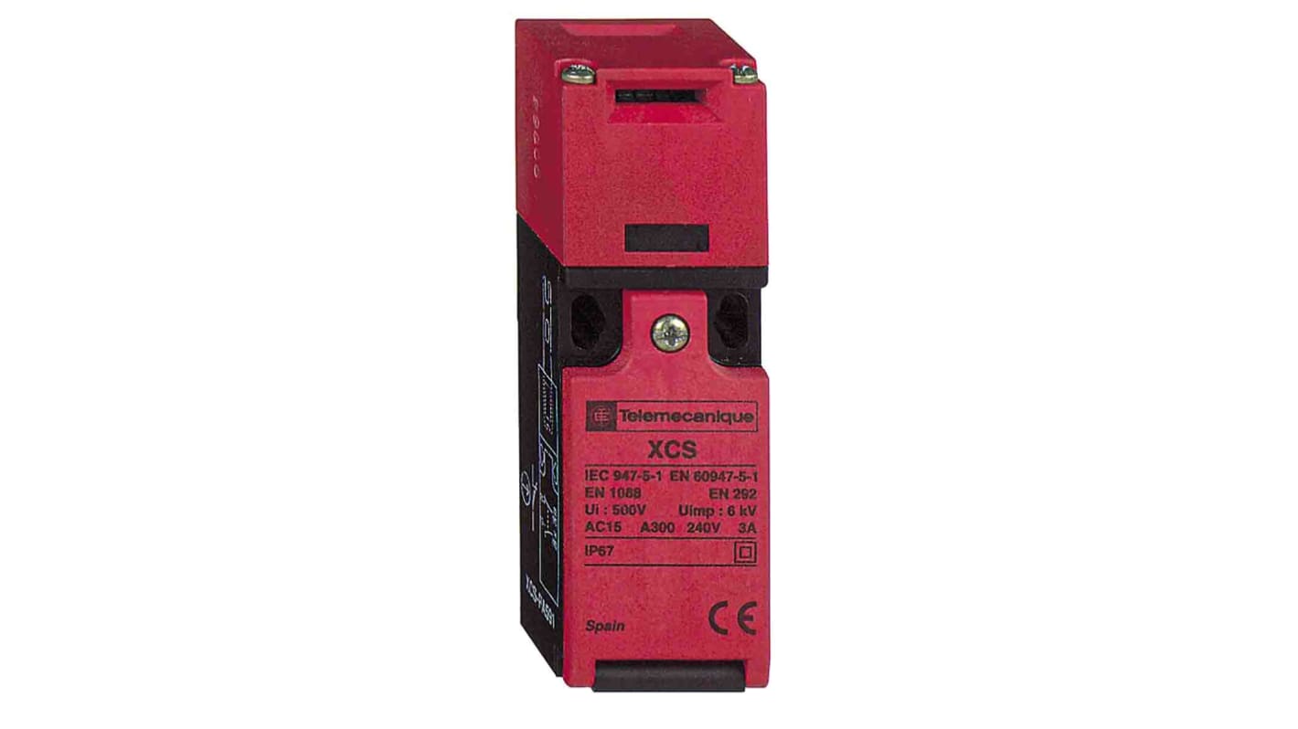 Interruttore di sicurezza Telemecanique Sensors XCSPA692, plastica, IP67, 1NC/1NA, dimensioni 30mm x 30mm x 94mm.