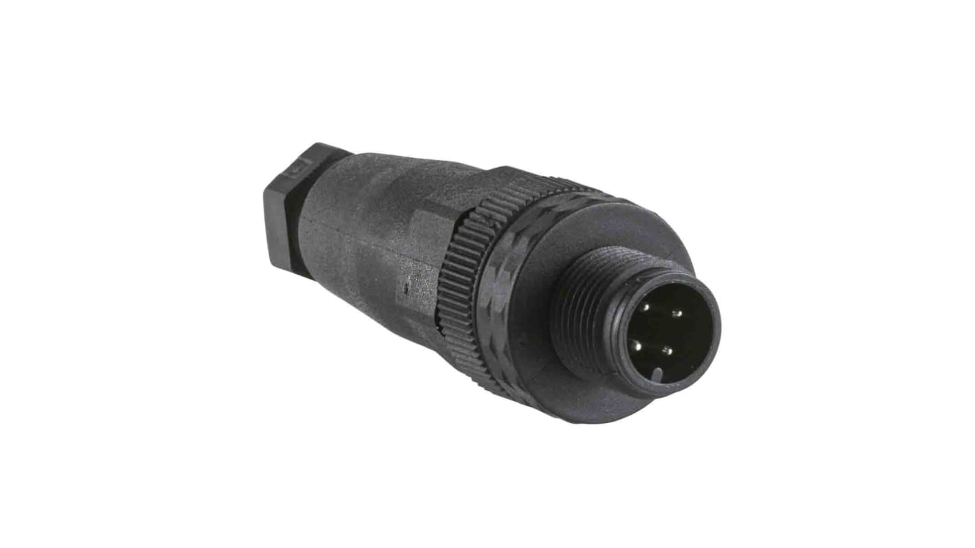 Connettore maschio M12 4 pin diritto Telemecanique Sensors XZCC12MDP40B. Affidabile e performante per montaggio su cavo.