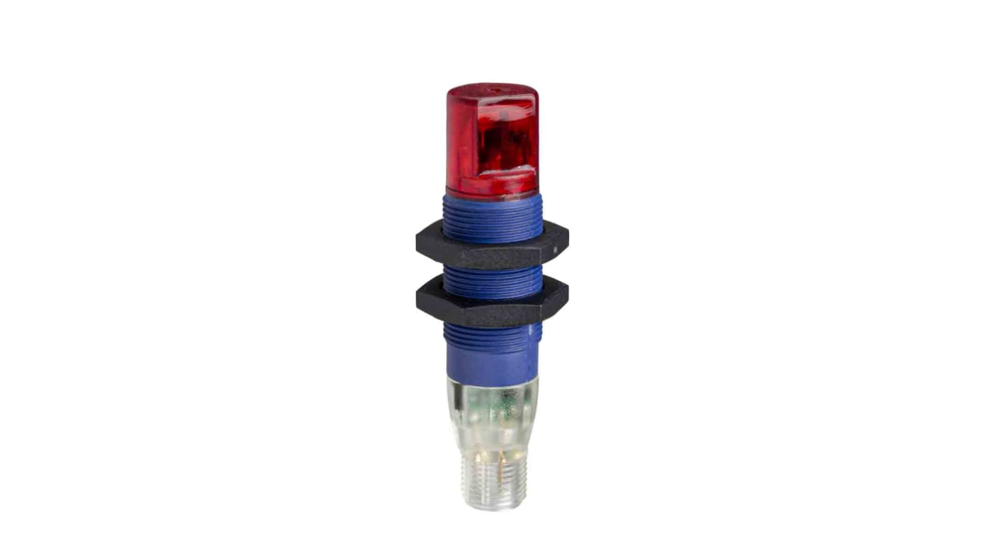 Sensore fotoelettrico cilindrico Telemecanique Sensors XUB9APAWM12, rilevamento a retroriflessione, distanza 2 m, montaggio filettato, IP65/IP67/IP69K.