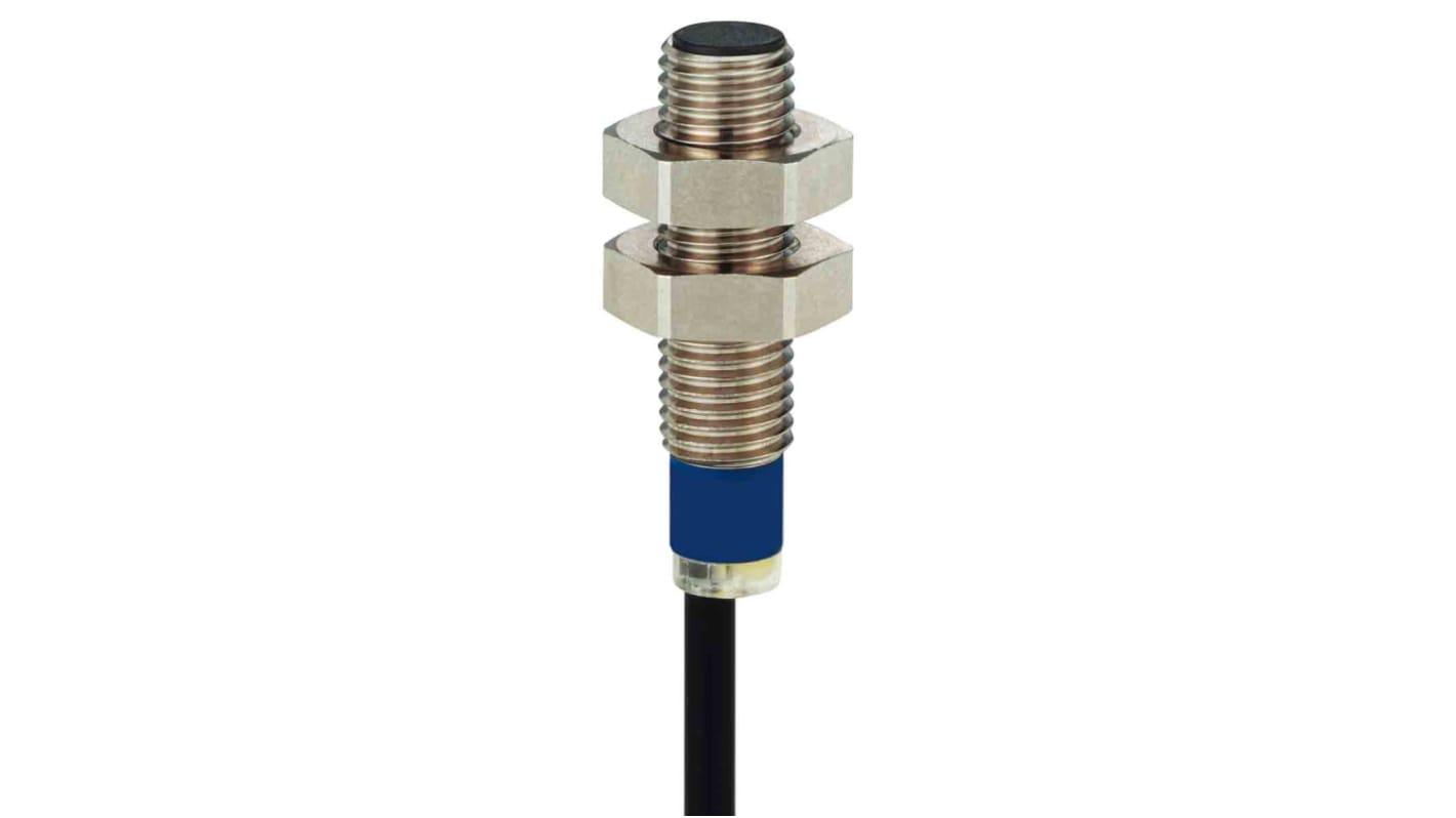 Sensore di prossimità cilindrico Telemecanique Sensors XS608B1DAL2, M8, rilevamento 2,5 mm, IP67, montaggio a filo, acciaio inox.