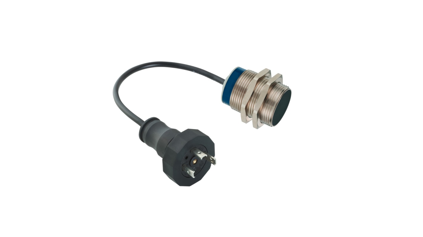 Sensore di prossimità cilindrico PNP Telemecanique Sensors XS630B1PAL01C, M30, rilevamento 15 mm, IP68/IP69K, lunghezza 63.5 mm.