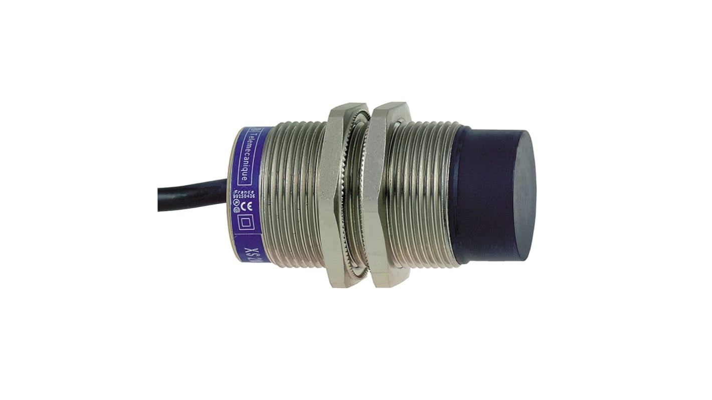 Sensore di prossimità cilindrico PNP Telemecanique Sensors XS630B4PAL5, M30, rilevamento 22 mm, IP68/IP69K, cavo 2 m.