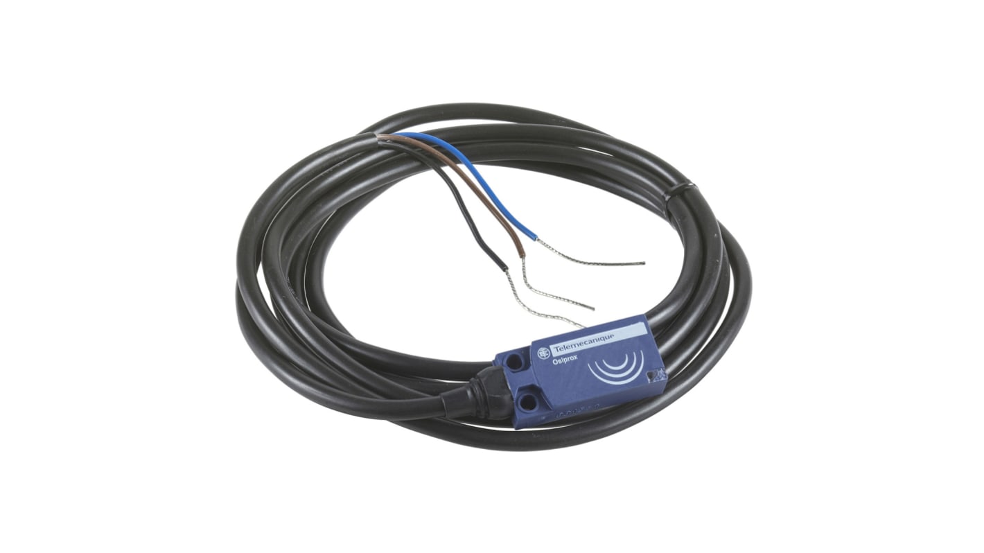 Sensore induttivo Telemecanique XS7F1A1DAL2, parallelepipedo, 5 mm di rilevamento, IP68, 12-24 V c.c., 15x32x8 mm.