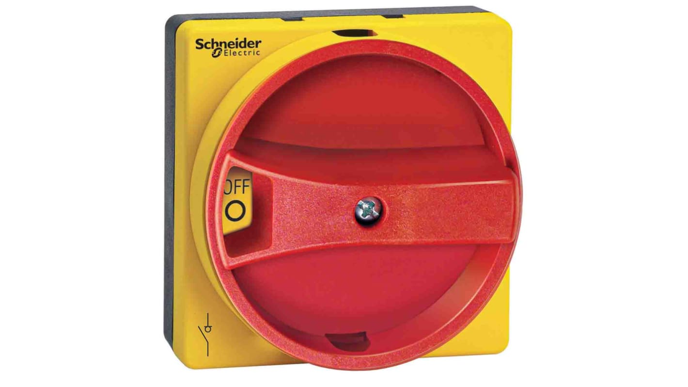 Manopola rotante rossa Schneider Electric VLSH1S5R per TeSys VLS, lunghezza 2.56 pollici, grado di protezione IP65.