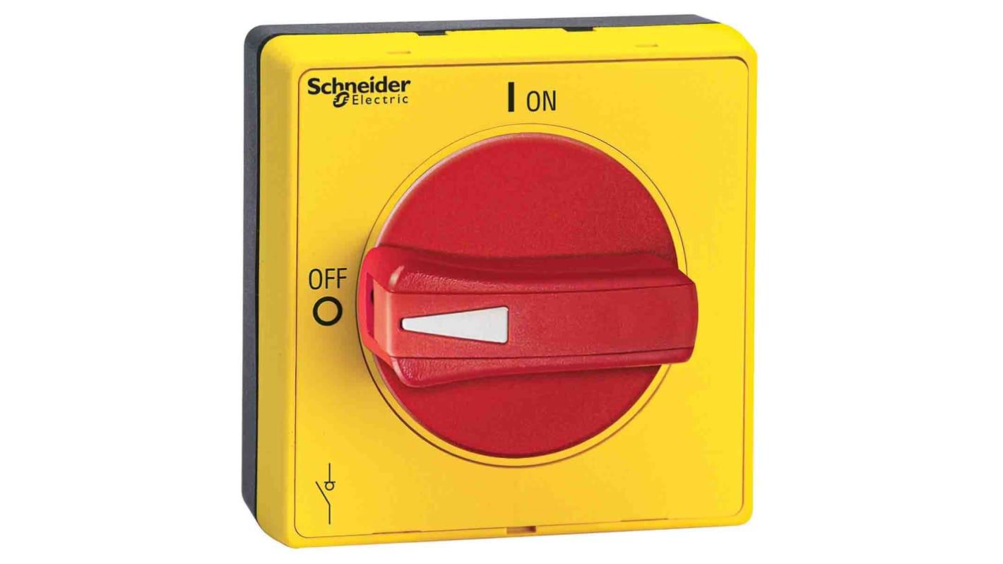 Manopola rotante Schneider Electric VLSH2S5R per TeSys VLS, impugnatura rossa, albero di 5mm, grado di protezione IP65.