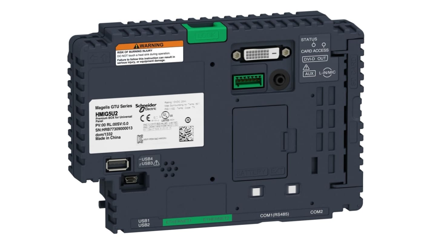 Schneider Electric HMIG5U2, unità HMIGTU con processore 1,33 GHz e 2 GB di RAM, progettata per applicazioni industriali.