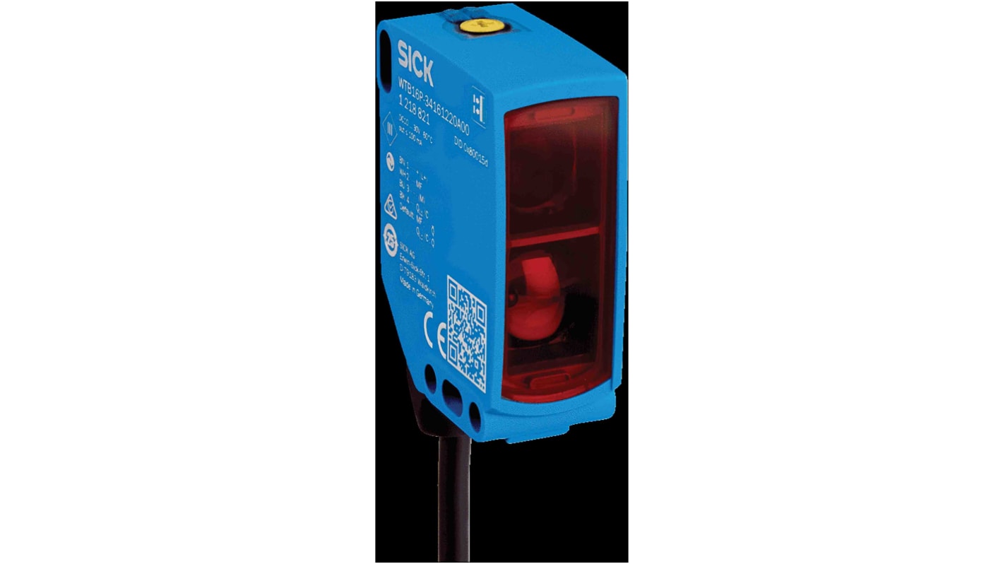 Sensore fotoelettrico rettangolare Sick WTB16P-1H161120A00, rilevamento fino a 1 m, uscita NPN/PNP, interfaccia IO-Link.