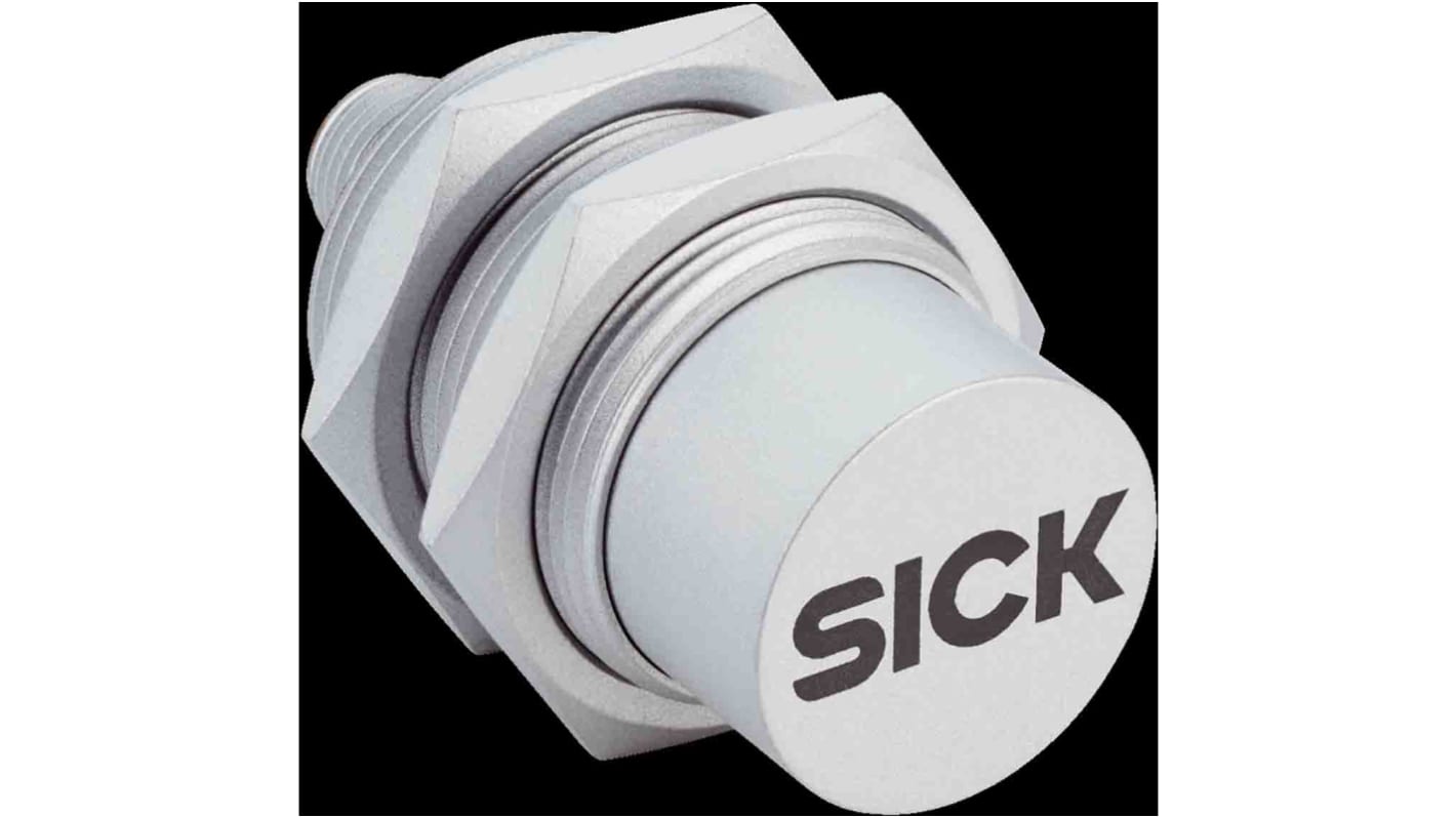 Sensore di prossimità cilindrico Sick IMR30-30NPSTC0S PNP, M30 x 1.5, rilevamento 30 mm, IP68, connettore M12, lunghezza 62 mm.