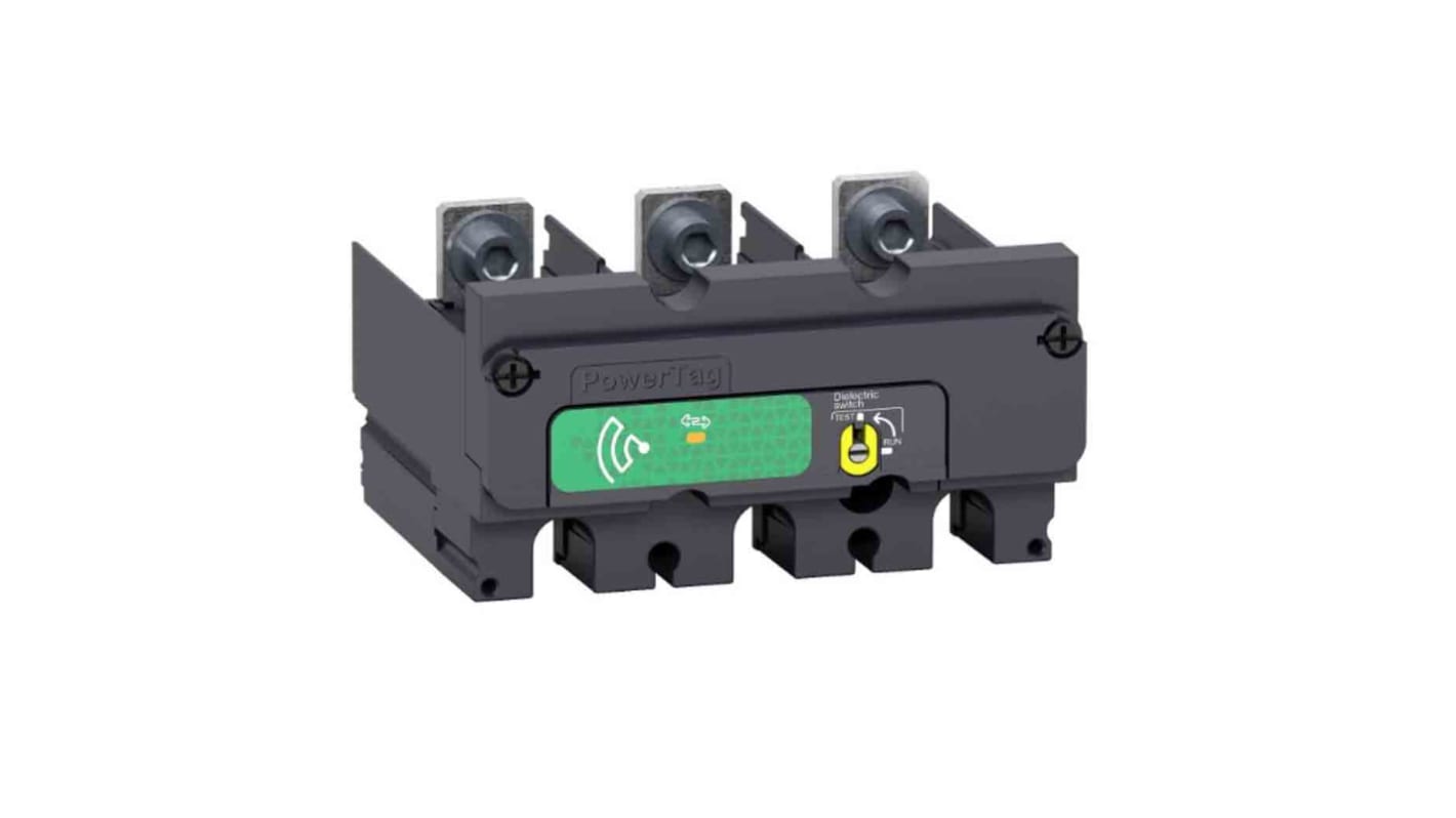 Sensore di energia wireless Schneider Electric, 250A, IP20, montaggio imbullonato, dimensioni 105x57x86mm, peso 250g.