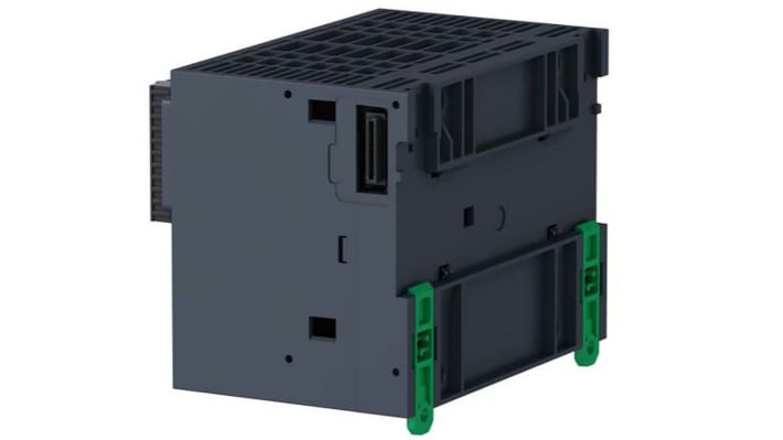 Controllore logico Schneider Electric TM262M35MESS8T, 4 ingressi digitali, 4 uscite, alimentazione 24 V c.c., dimensioni 100x90x125 mm.