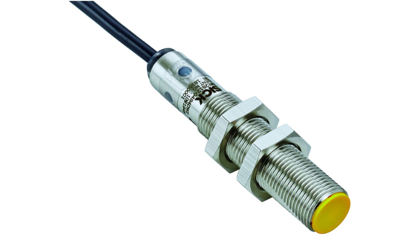 Interruttore di sicurezza senza contatto Sick IME2S12-04B4DW2, 24V cc, 2NO, IP67, dimensioni 12x63 mm, installazione a livello.