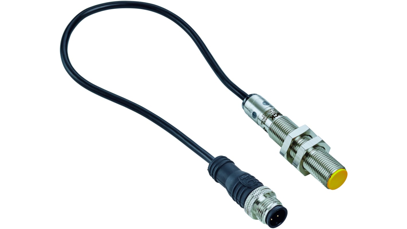 Interruttore di sicurezza senza contatto Sick IME2S12-04B4DQ9, alimentazione 24V cc, contatti 2NO, protezione IP67, dimensioni 12x63 mm.