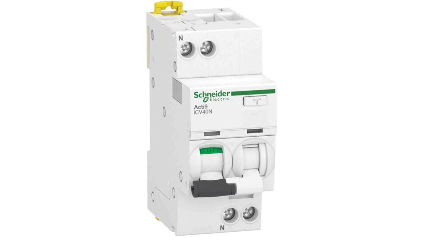 Interruttore differenziale 1P 20A Schneider Electric, serie Acti9, montaggio su guida DIN, protezione immediata, 30mA.