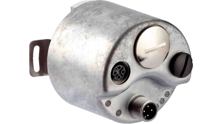 Encoder assoluto Sick AFM60A-BHIB018X12, 262144 impulsi/giro, uscita Ethernet IP, diametro albero 15mm, IP65.