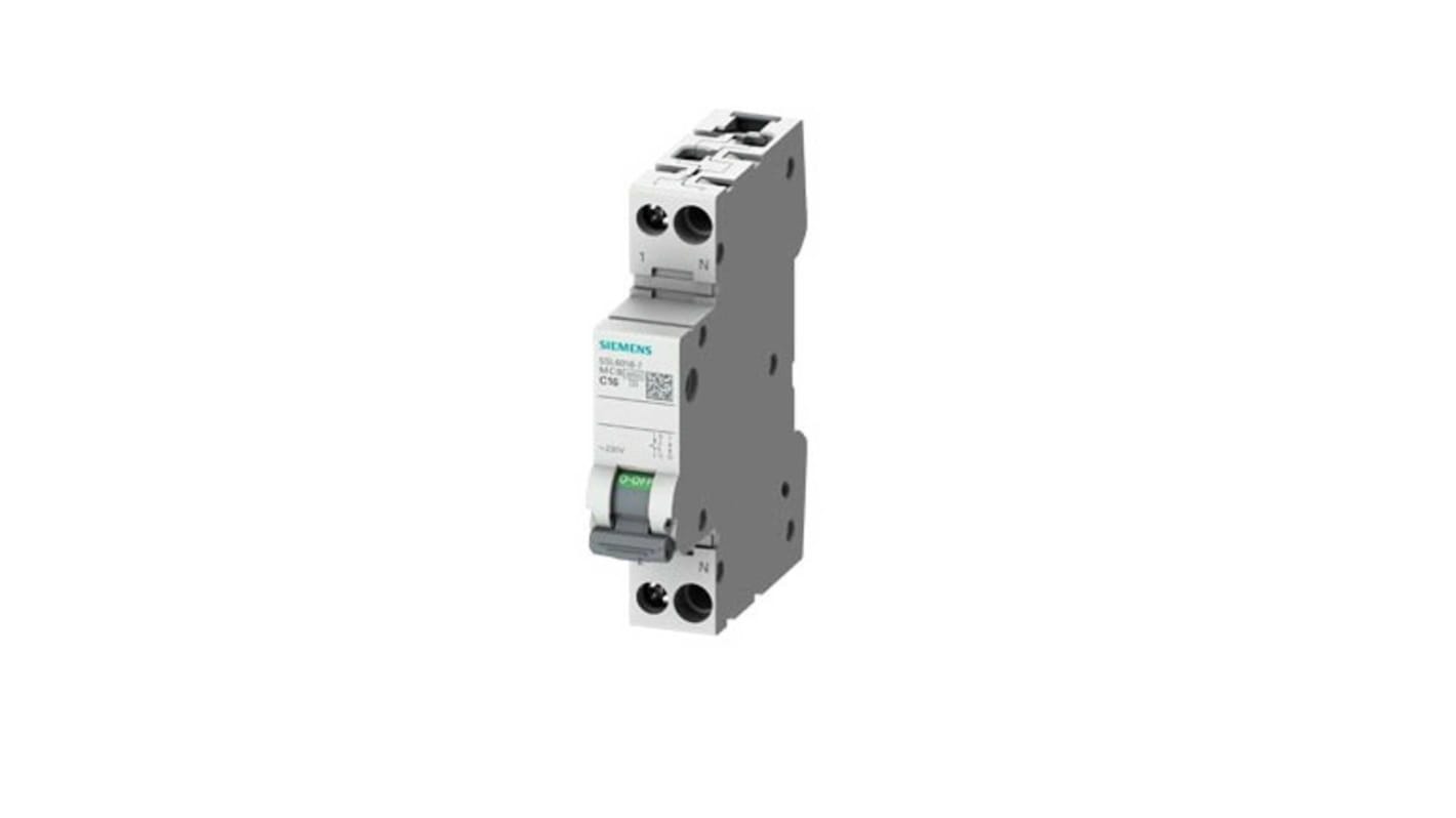 Interruttore magnetotermico Siemens 1P+N 10A 6 kA, Tipo C. Tensioni 24-250 V, protetto IP20. Certificato CCC, IMQ. Ideale per ambienti da -25 °C a 45 °C.
