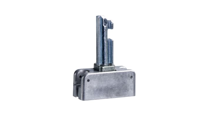 Attuatore Schmersal AZ/AZM 415-B3, robusto in acciaio, raggio di azionamento 250mm, installazione rapida con fori pre-forati.