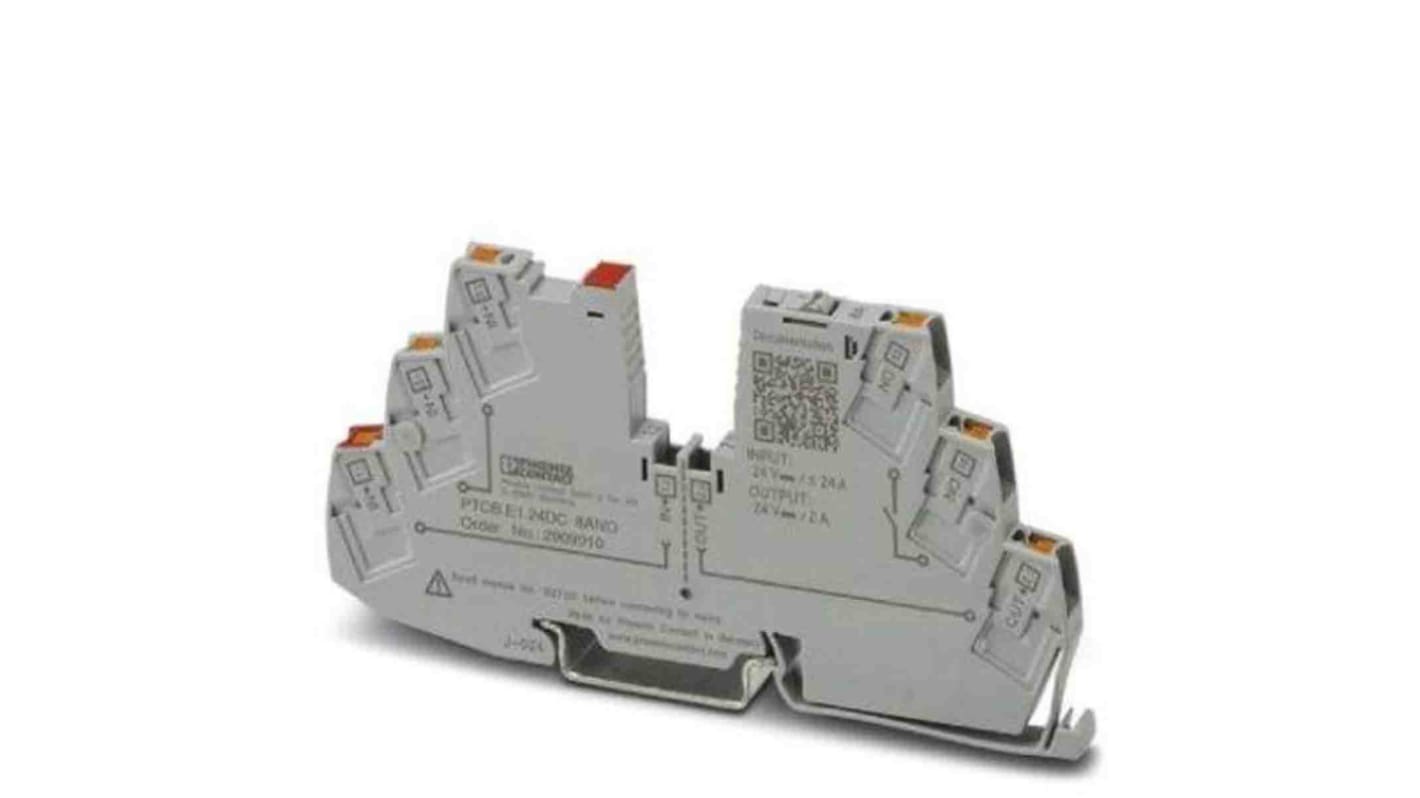 Interruttore di sicurezza elettronico Phoenix Contact 2909910, 8 A, 24 V c.c., montaggio su guida DIN, grado di protezione IP20.