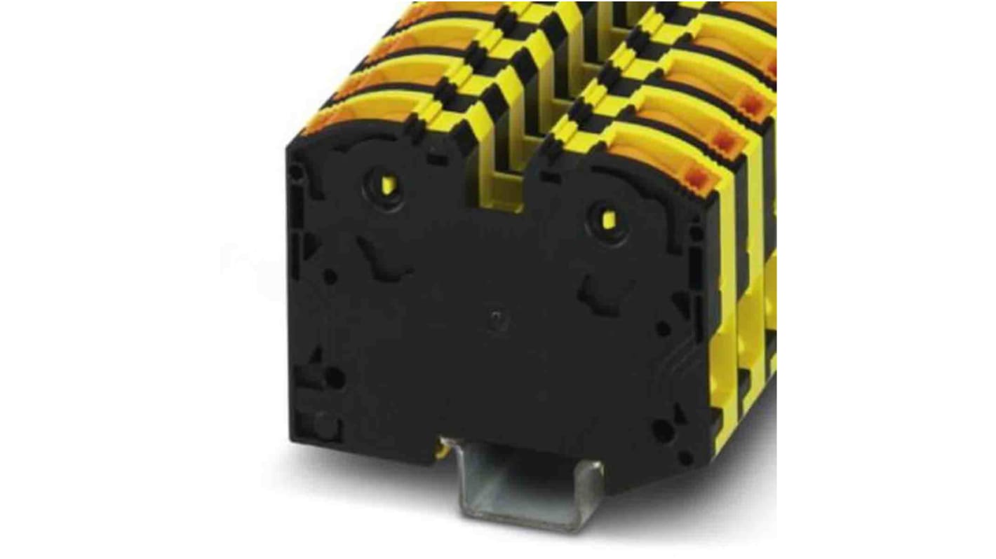 Morsetto per guida DIN Phoenix Contact 3212081 - 125A senza fusibile, design compatto per correnti elevate. CLIPLINE, grado di inquinamento 3, temperatura da -60 °C a 85 °C.