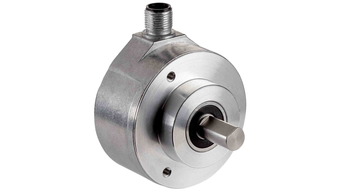 Encoder incrementale Sick DFS60B-S4PC10000, 1 a 10000 impulsi/giro, uscita TTL, flangia in alluminio, grado di protezione IP67.