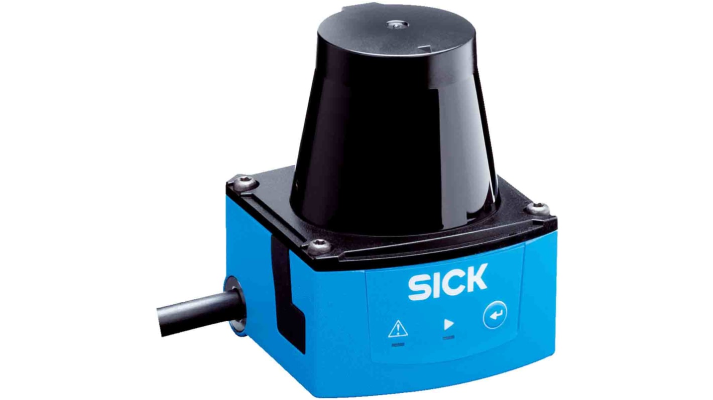 Scanner laser di sicurezza Sick TIM310-1130000, sensore 2D LiDAR con angolo di apertura 270°, classe di protezione IP65.