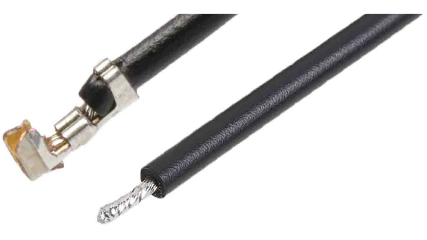 Cavi crimpati Molex PicoBlade, 75 mm, femmina, placcatura in oro, 0.08 mm², corrente nominale 1 A, imballaggio in sacchetto.