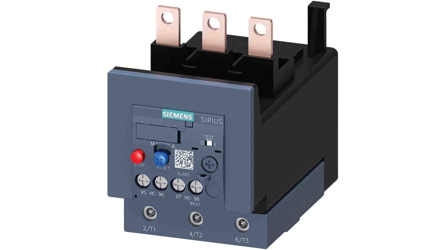 Relè contattore Siemens 3RU2146-4MB0 per protezione motore, corrente nominale 3 A, tensione 690 V, classe IP20.