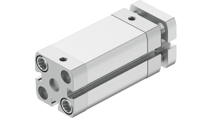 Cilindro pneumatico compatto Festo ADNGF-20-40-P-A, doppio effetto, foro 20 mm, corsa 40 mm, pressione massima 10 bar.