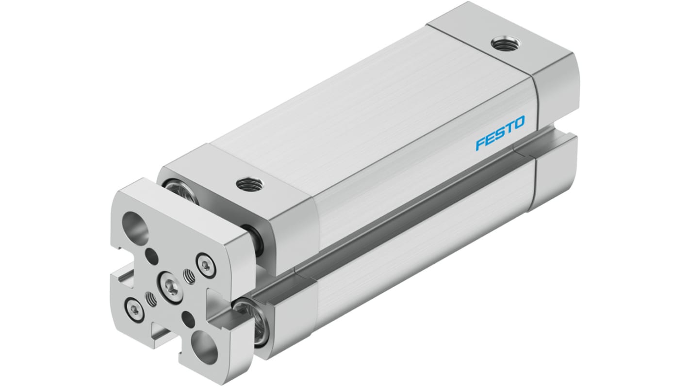 Cilindro pneumatico compatto Festo ADNGF-12-40-P-A, doppio effetto, foro 12 mm, corsa 40 mm, pressione massima 10 bar.