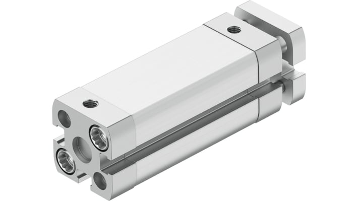 Cilindro pneumatico compatto Festo ADNGF-12-40-P-A, doppio effetto, foro 12 mm, corsa 40 mm, pressione massima 10 bar.