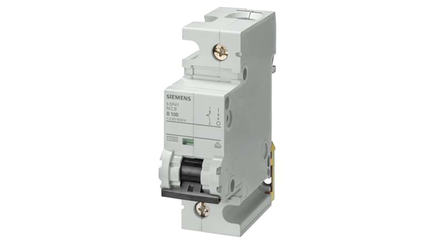 Interruttore magnetotermico Siemens 1P 125A, Tipo B, montaggio su guida DIN, capacità di interruzione 10 kA, serie SENTRON.