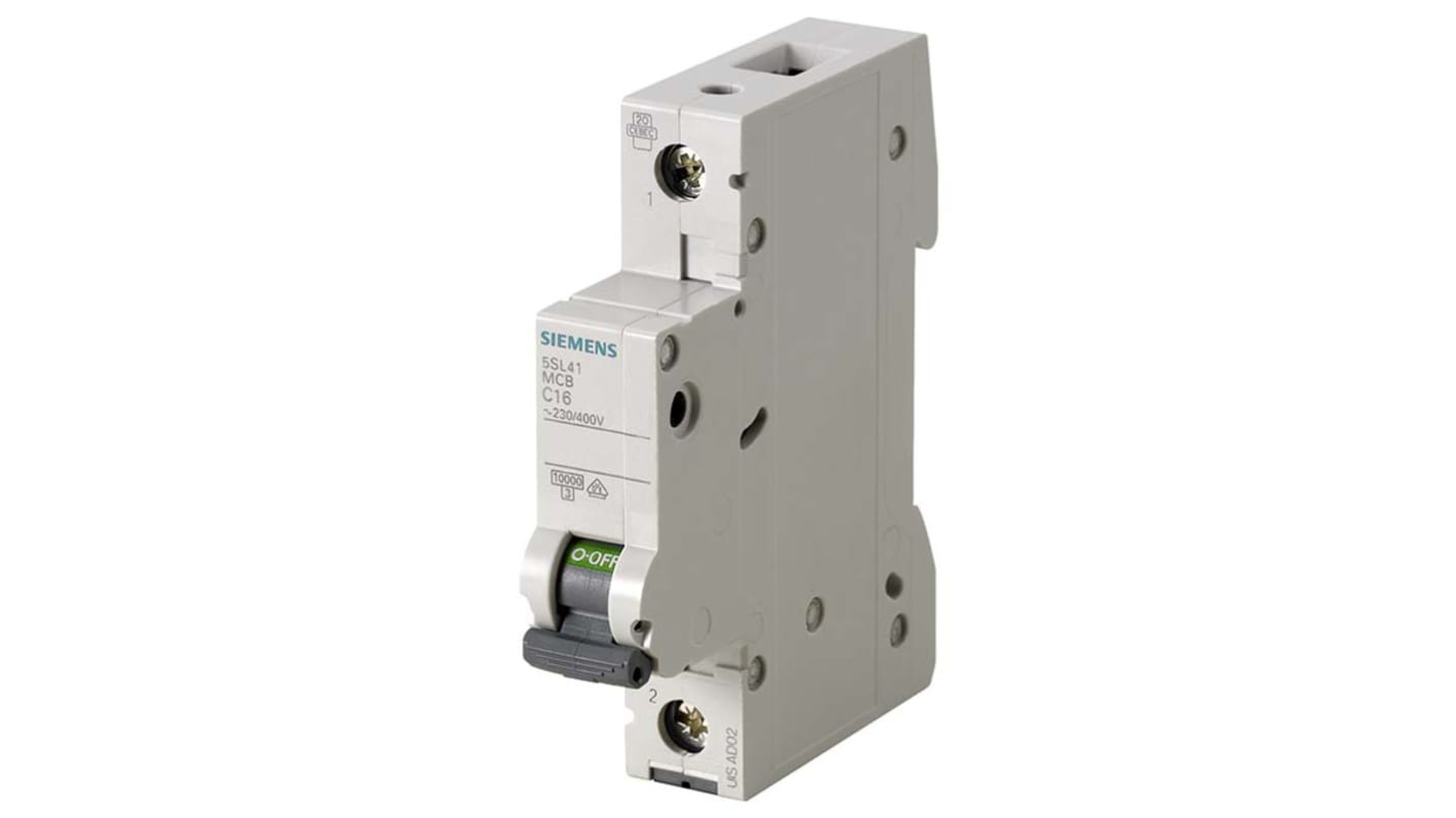 Interruttore magnetotermico Siemens 1P 10A 10 kA, Tipo B - Facile installazione su guida DIN per uso industriale. IP20, 4A, codice 5SL4110-6.