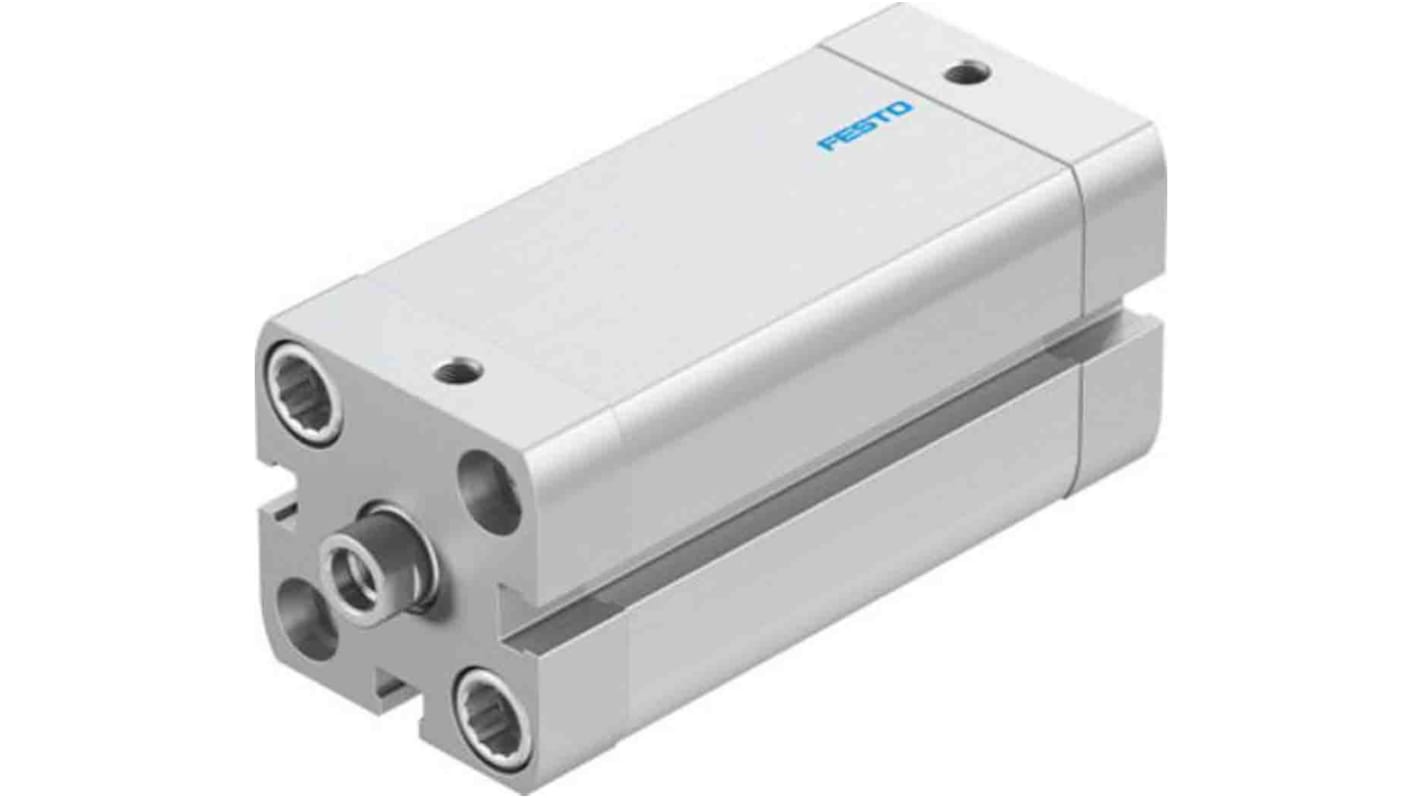 Cilindro pneumatico Festo ADN-25-50-I-PPS-A, doppio effetto, foro 25mm, corsa 50mm, montabile in diverse posizioni.