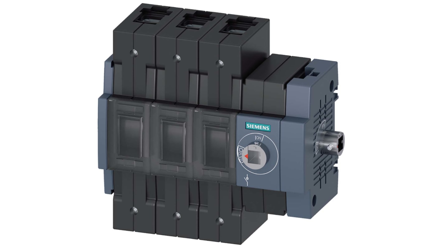 Sezionatore interruttore integrato Siemens 3KD3034-2NE40-0, 3 poli, 100A, montaggio su guida DIN, temperatura -25/+70°C.