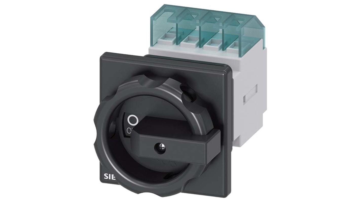 Interruttore di isolamento Siemens 3LD2054-0TK51, 3 poli, 16 A, montaggio frontale, classe di protezione IP65.