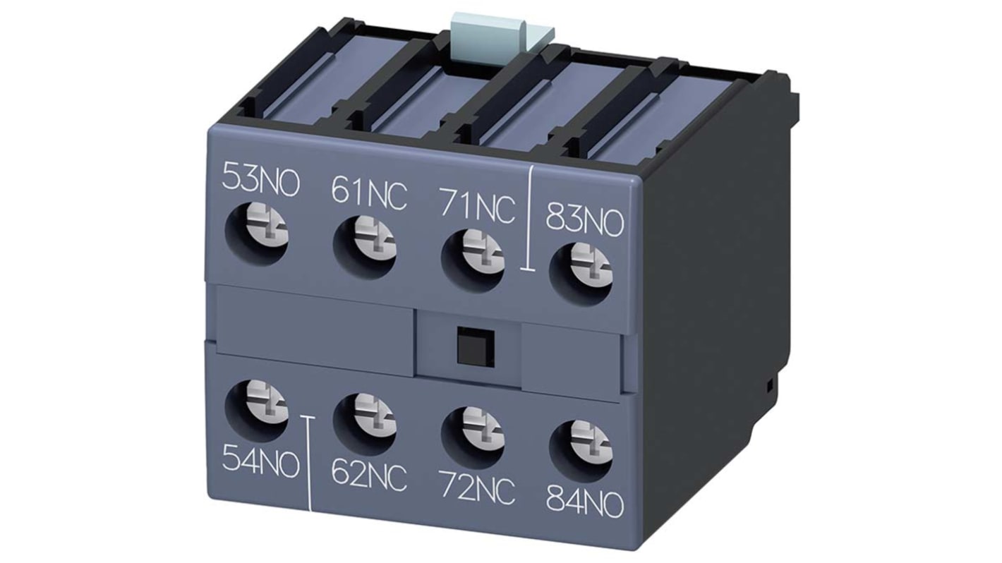 Contatto ausiliario Siemens 3RH1921-1XA22-0MA0, 4 contatti (2NC + 2NO), montaggio a innesto, corrente 10 A, tensione 17 V c.c.