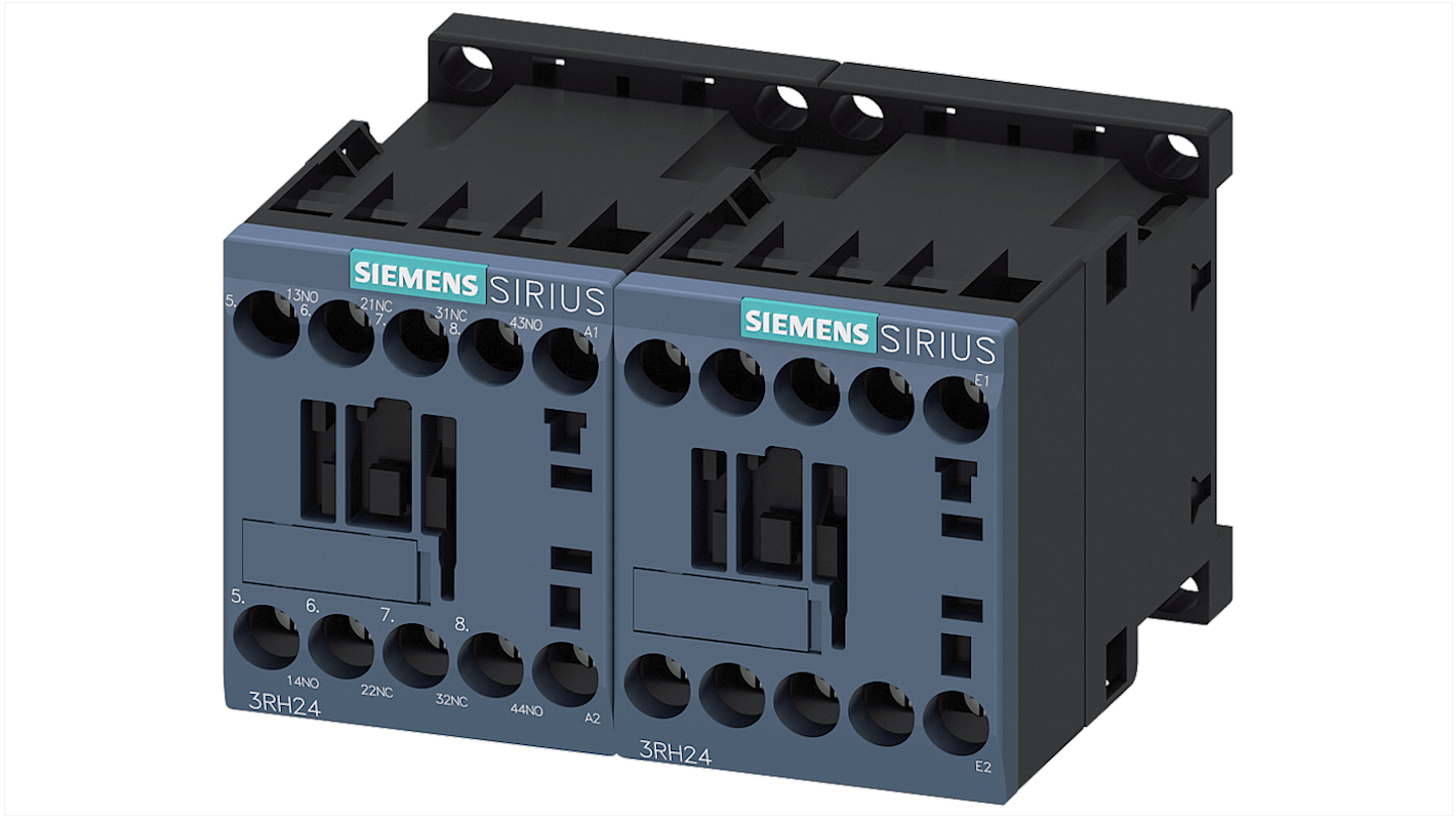 Contattore Siemens 3RH2422-1AP00, 2 NO + 2 NC, 10 A, 230 V c.a., dimensione S00, IP20, -25/+60 °C.