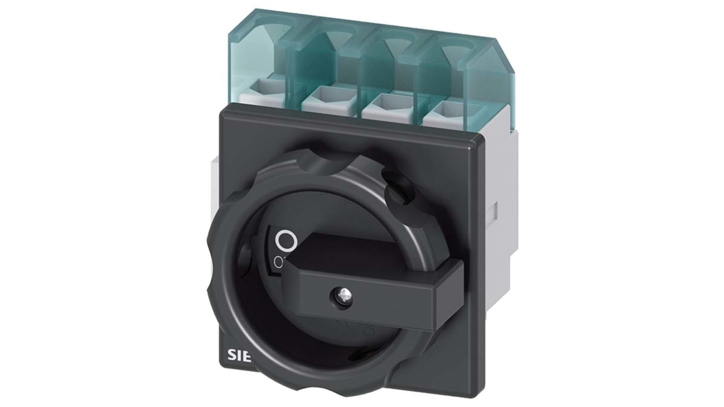 Interruttore di isolamento Siemens 3LD2203-1TL51, 4 poli, 32 A, montaggio frontale, grado di protezione IP65.