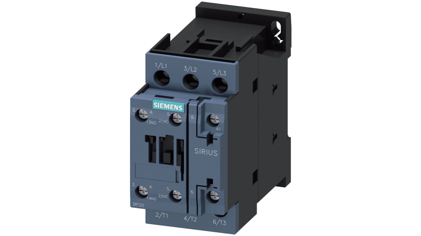 Teleinvertore Reversibile Siemens 3RT2023-1AL20, 3 poli, 9 A, 400 V, montaggio su guide 35 mm, classe di protezione IP20.