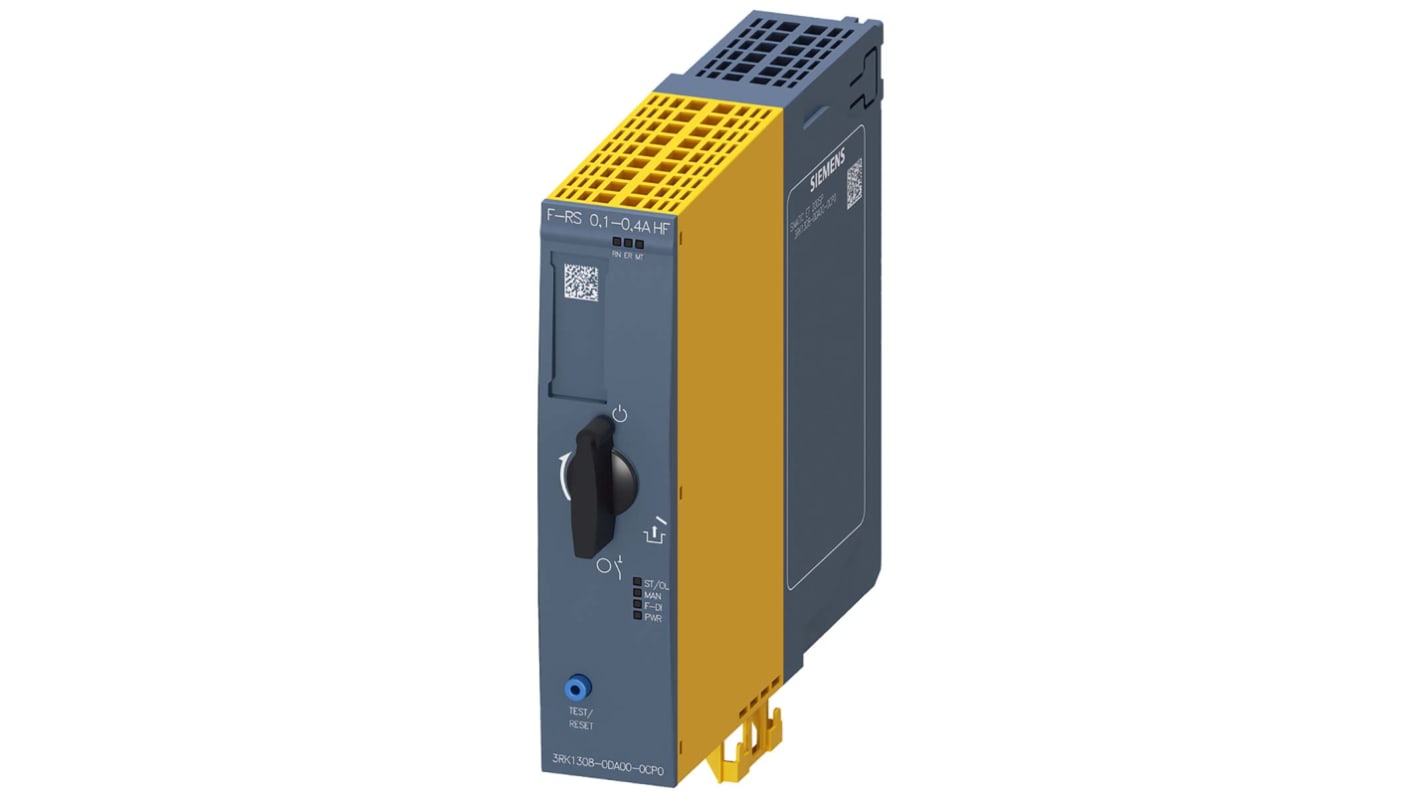 Starter reversibile Siemens 3RK1308-0DA00-0CP0, potenza 0,06-0,12 kW, montaggio a innesto, dimensioni 150 mm, protezione IP20.